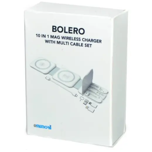 Bolero @memorii 2-in-1 Wireless Charger with Multi Cable Set White Gift Box